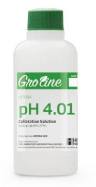 Solución de calibración GroLine de pH 4.01, con certificado de análisis, 120 mL